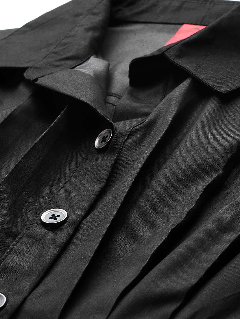 women solid collared shirt dress - 21796765 - Standard Image - 4