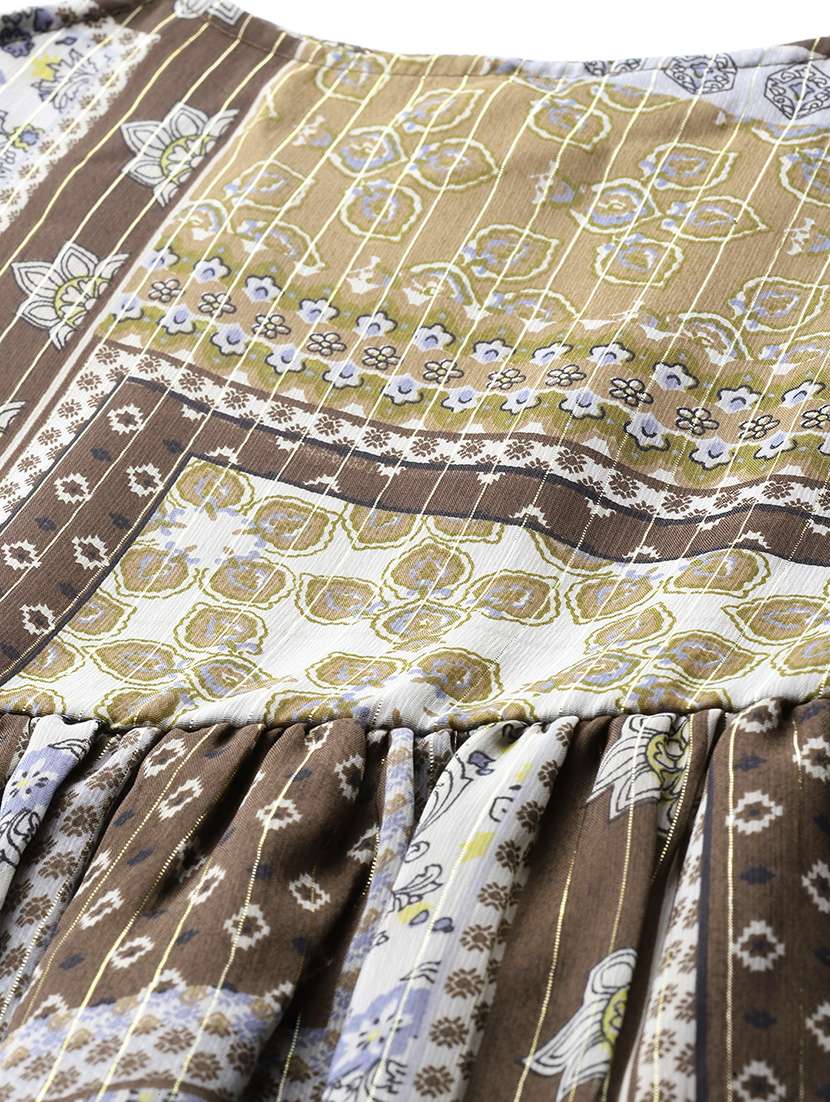 women printed shoulder strap sleeveless tiered dress - 21796771 -  Standard Image - 4