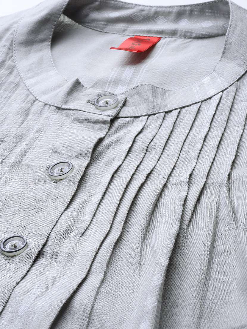 women self designed mandarin neck a-line dress - 21796774 -  Standard Image - 4