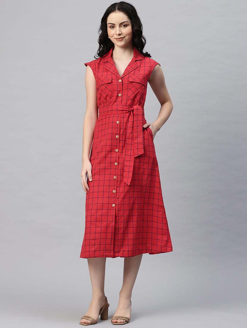 women checkered sleeveless shirt dress - 21796781 -  Standard Image - 1