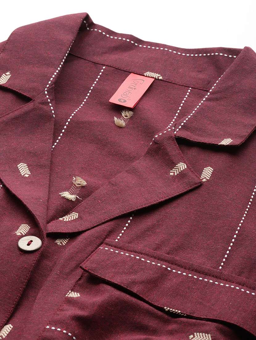 women self designed sleeveless shirt dress - 21796782 -  Standard Image - 4