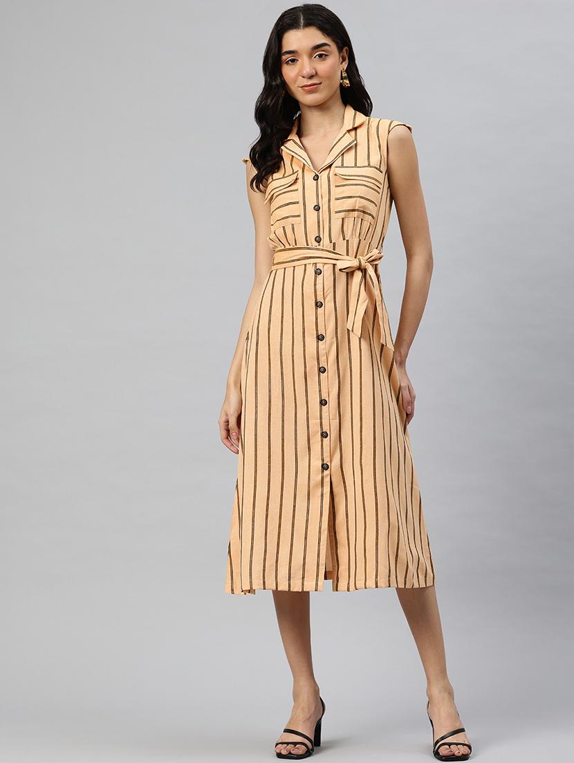 women striped sleeveless shirt dress - 21796783 -  Standard Image - 1