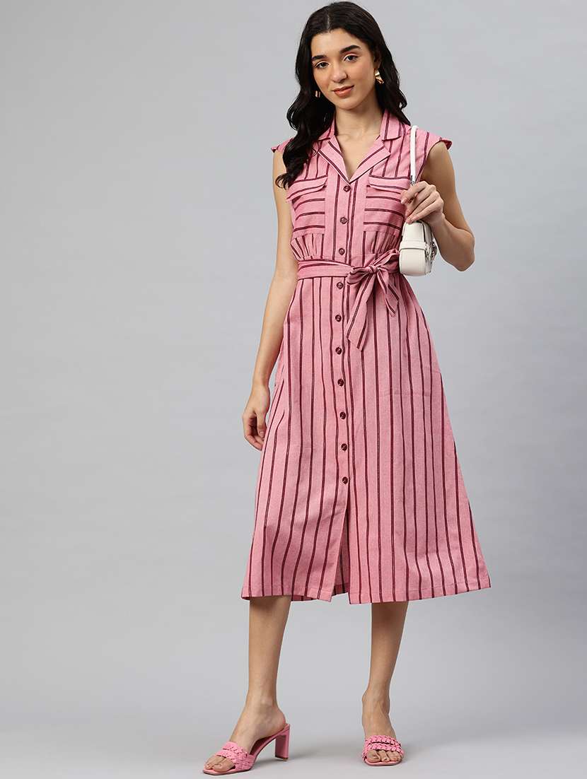 women striped sleeveless shirt dress - 21796784 - Zoom Image - 0