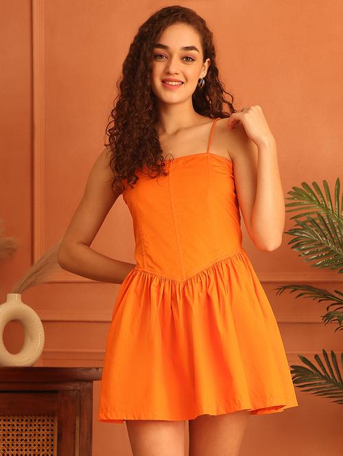 women shoulder strap fit & flare dress - 21796966 -  Standard Image - 0