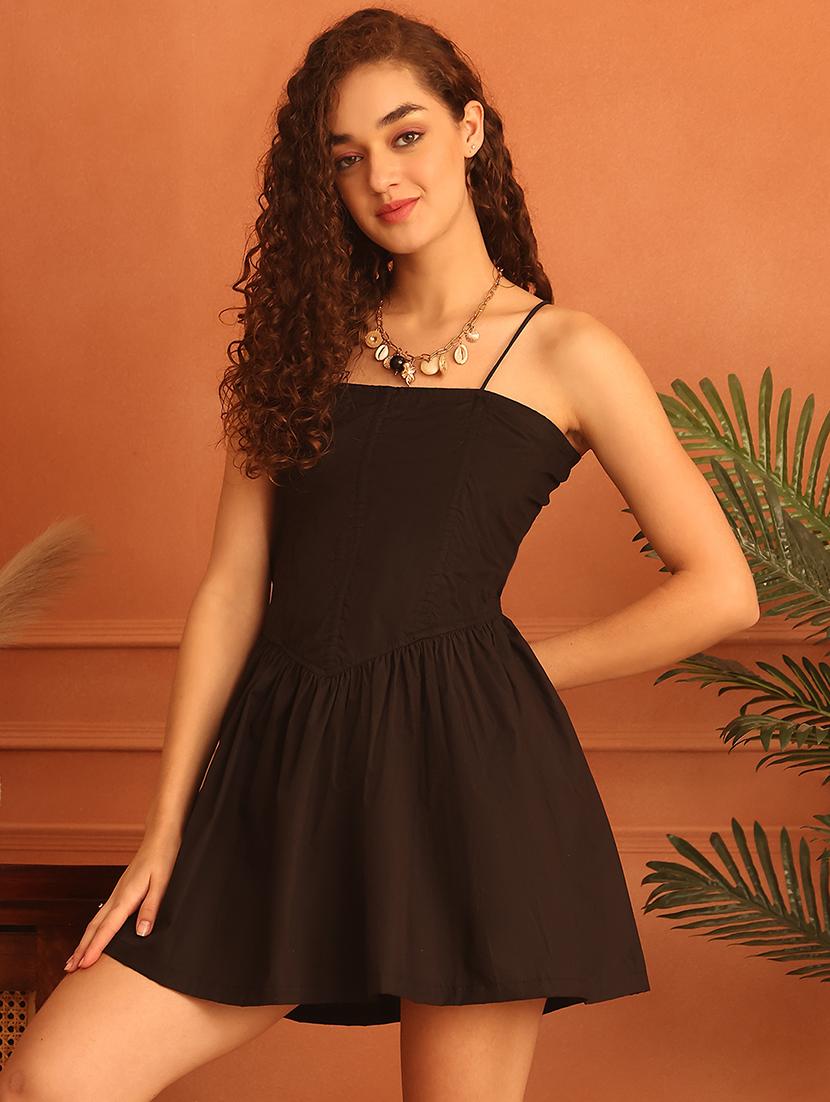 women shulder strap sleeveless fit & flare dress - 21796967 -  Standard Image - 1