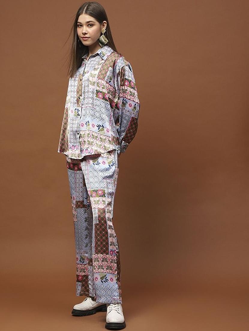 women printed shirt and trouser co-ord set - 21797001 -  Standard Image - 1