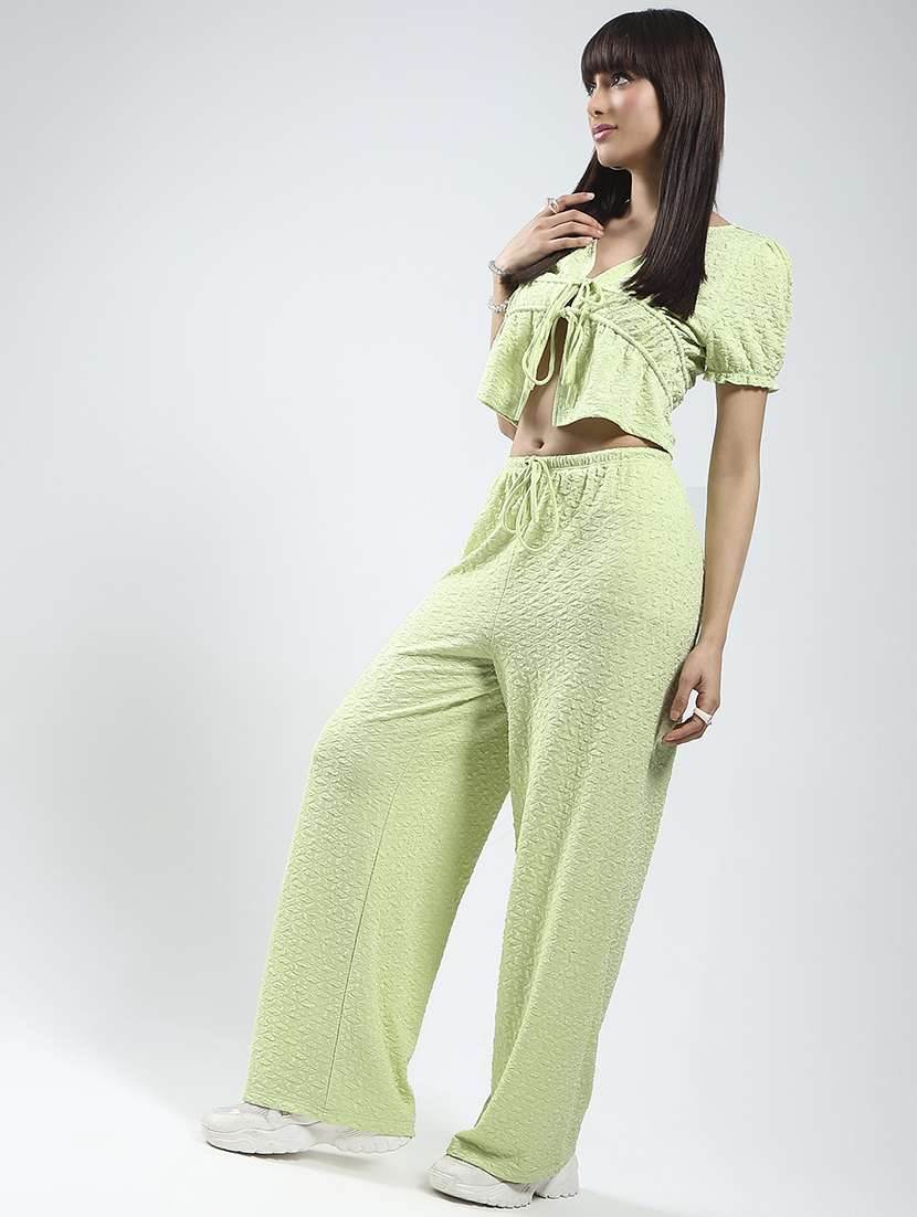 women solid top and trouser co-ord set - 21797007 - Standard Image - 1