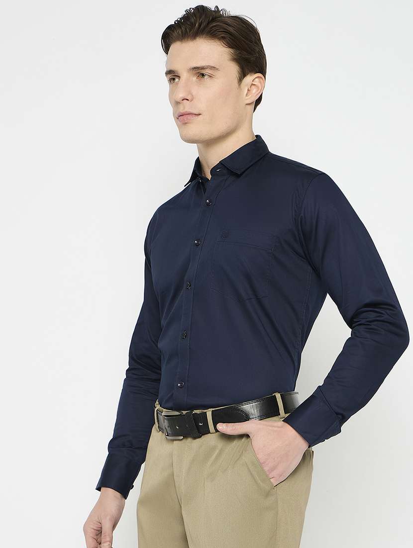 men solid collared long sleeeves formal shirt - 21797017 -  Standard Image - 1
