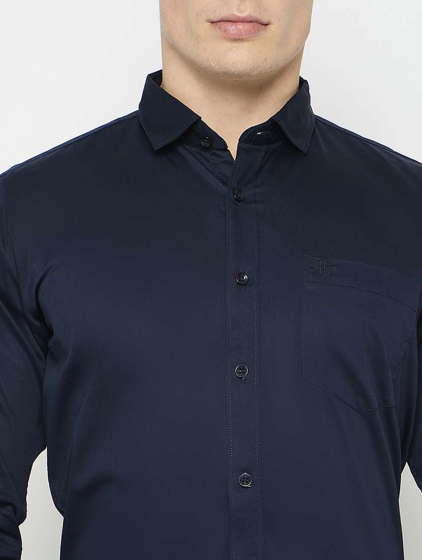 men solid collared long sleeeves formal shirt - 21797017 -  Standard Image - 4