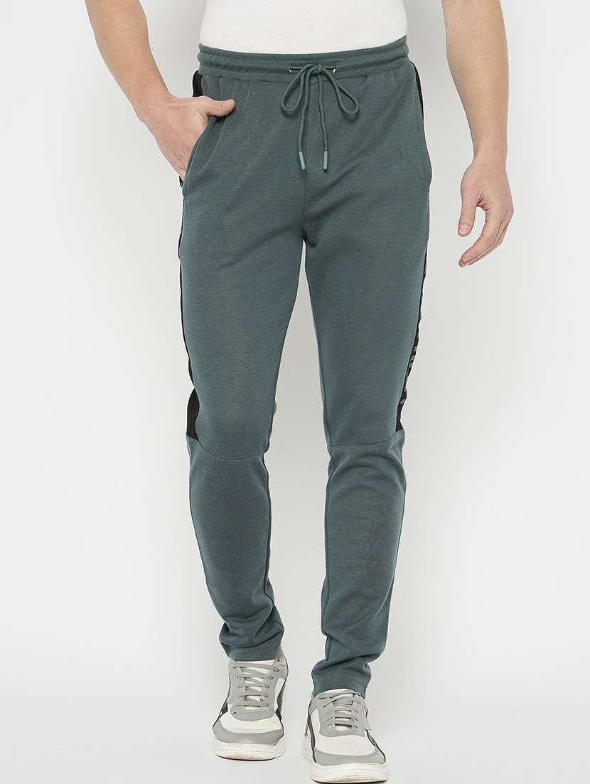 men tapered mid rise full length track pant