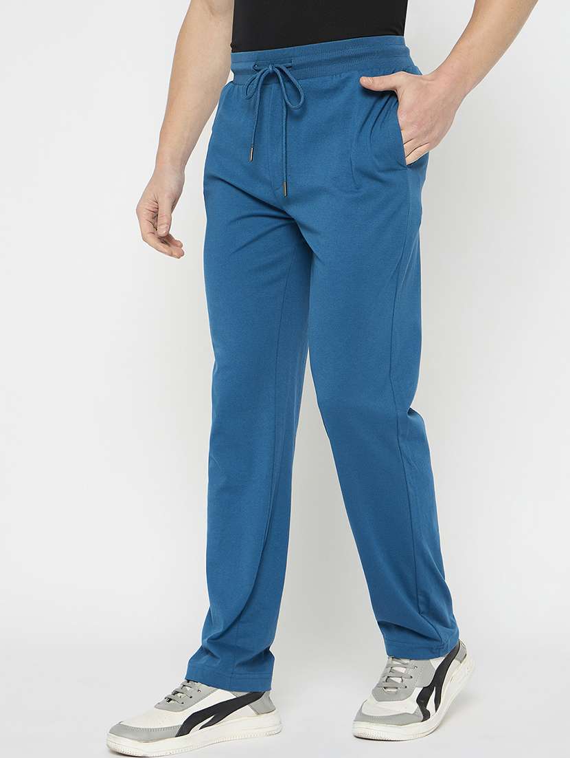 men solid mid rise full length track pant - 21797021 -  Standard Image - 1