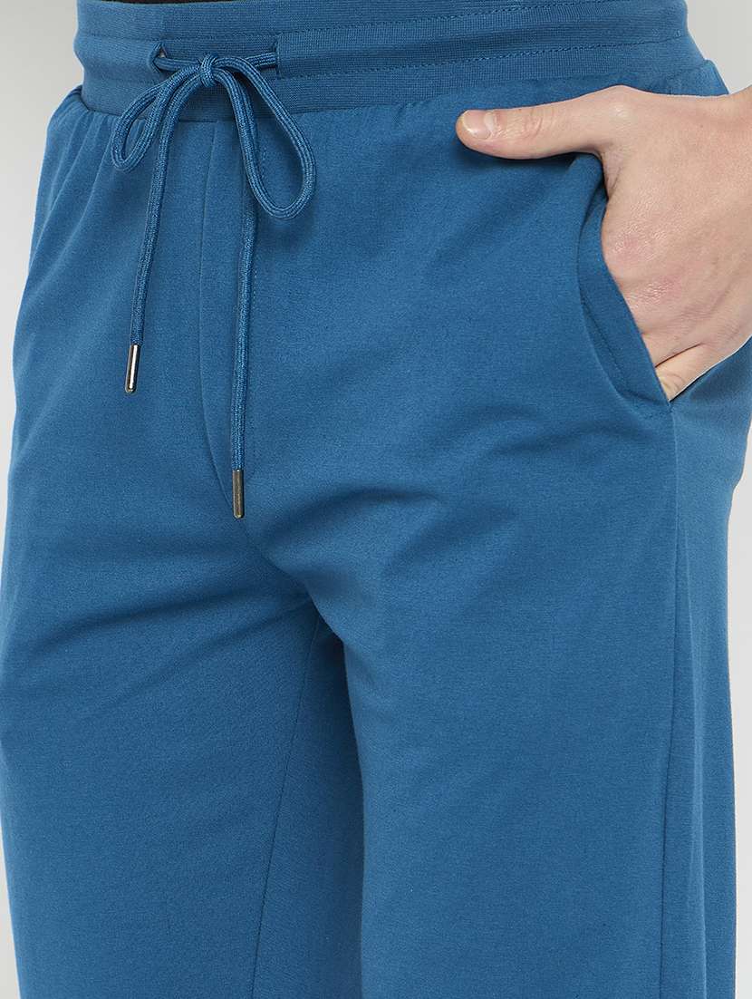 men solid mid rise full length track pant - 21797021 -  Standard Image - 4