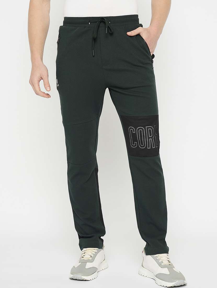 men color blocked full length track pant