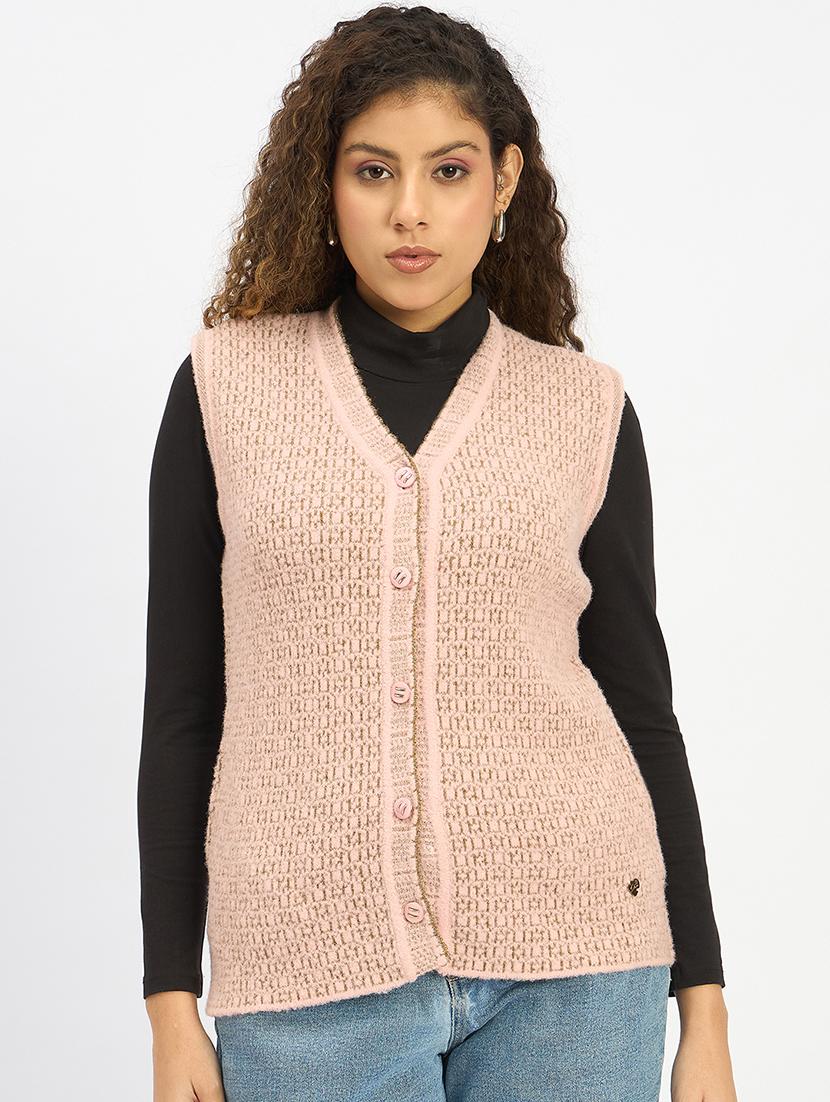 women self designed sleeveless cardigan - 21797033 -  Zoom Image - 0