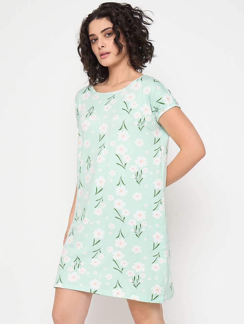 women printed short sleeves sleepshirt - 21797043 -  Standard Image - 1