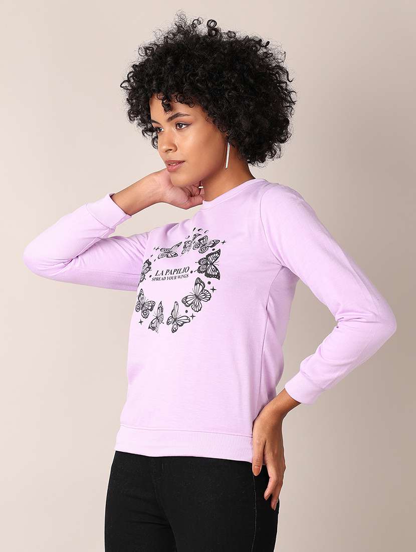 women chest print long sleeve sweatshirt - 21797609 -  Standard Image - 1