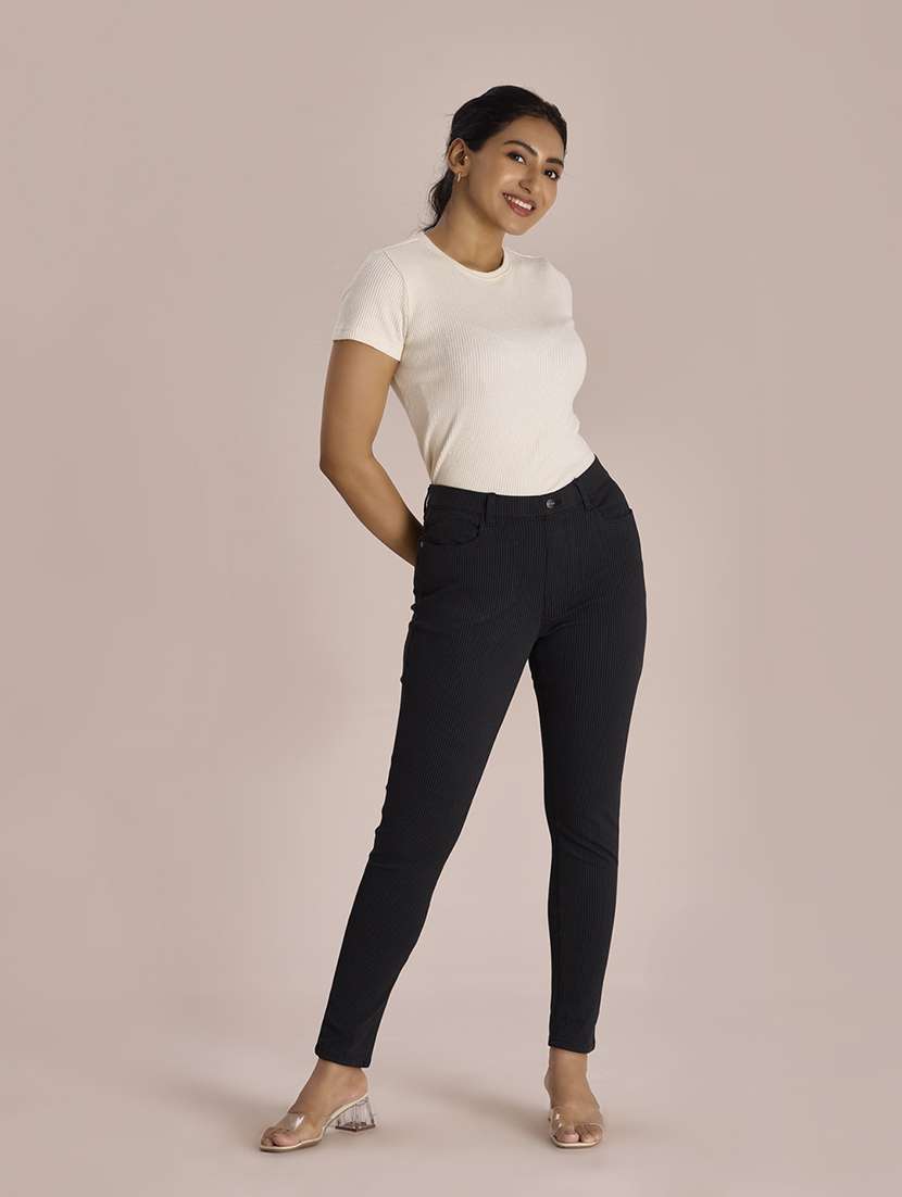 women solid full length leggings