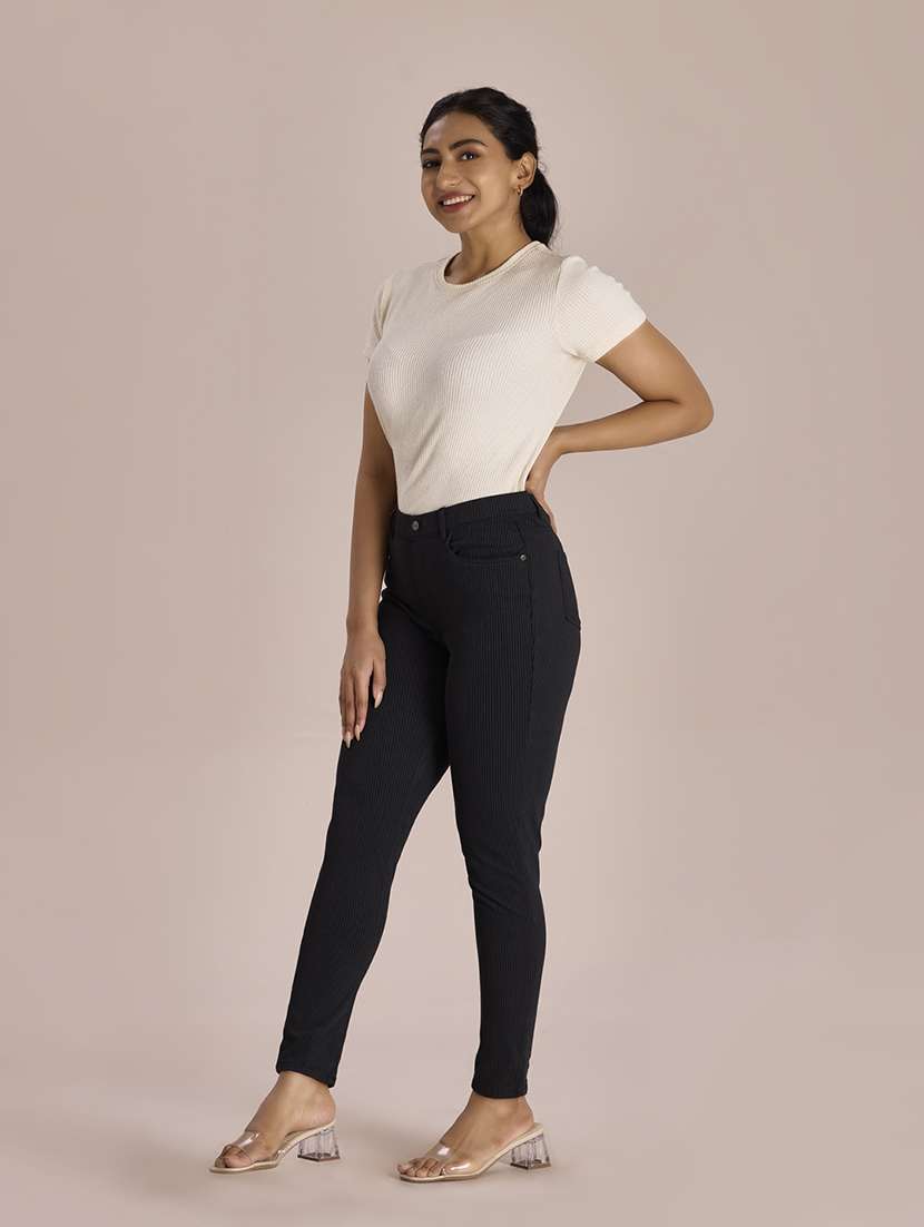 women solid full length leggings - 21798455 -  Standard Image - 4