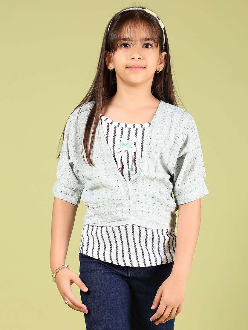 girls striped short sleeve top - 21802460 -  Standard Image - 1