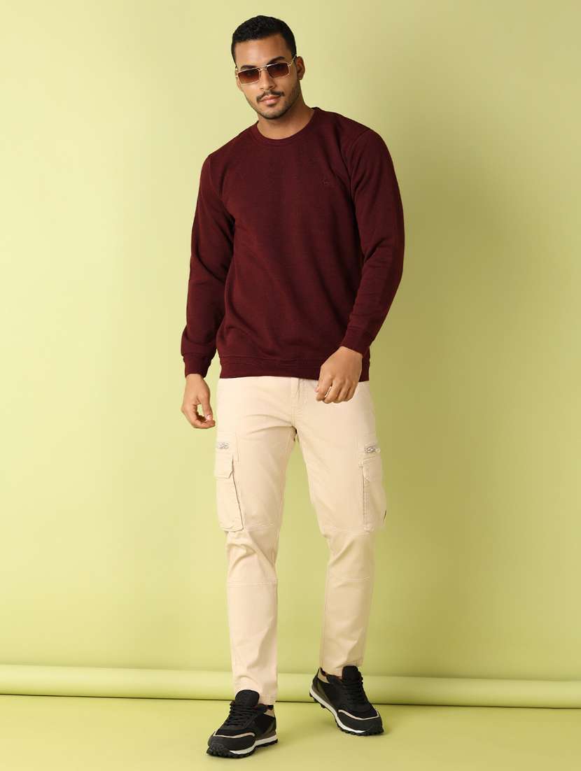 men solid long sleeve regular fit pullover - 21811493 -  Standard Image - 4