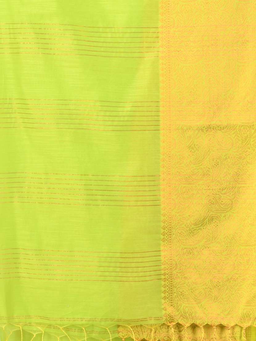 women solid with zari bordered saree with blouse - 21839457 -  Standard Image - 4