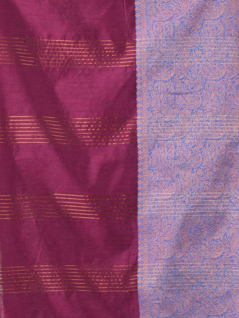 women solid with zari bordered saree with blouse - 21839458 -  Standard Image - 4