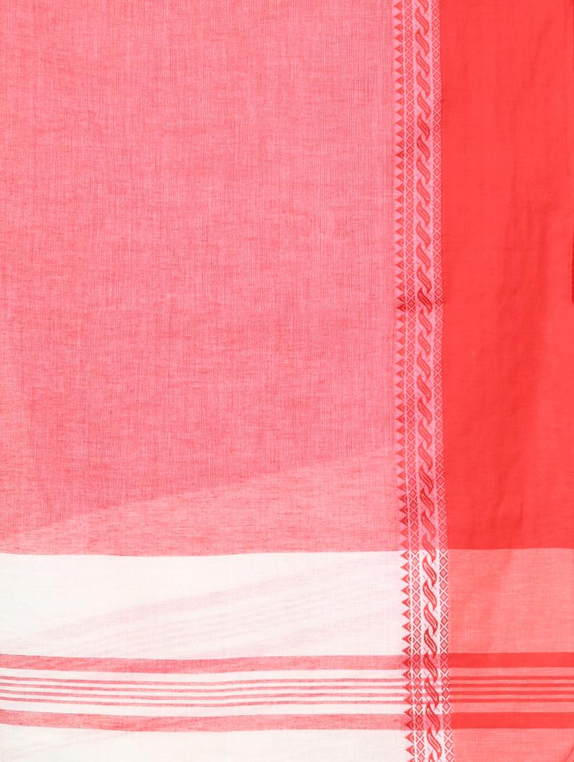 off white cotton handloom saree with blouse - 21839466 - Standard Image - 4
