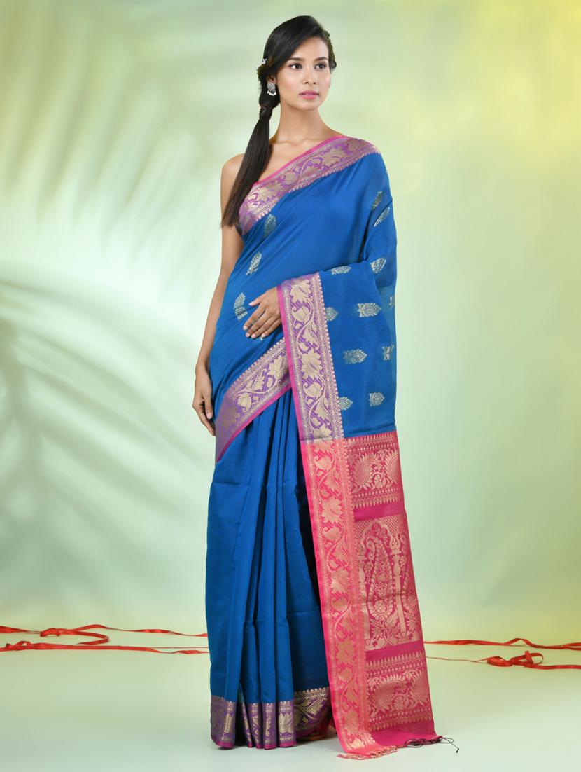 women self design bordered saree with blouse - 21839480 - Standard Image - 1