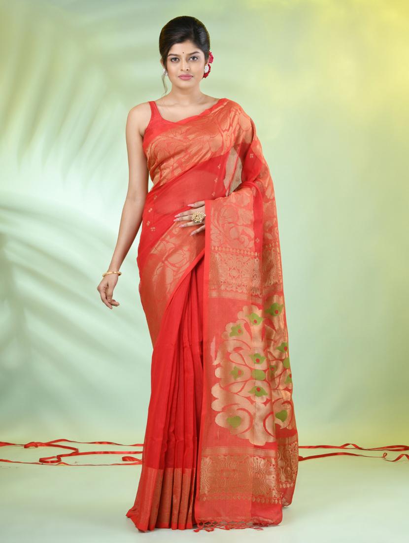 women self design bordered saree with blouse - 21839485 - Zoom Image - 0