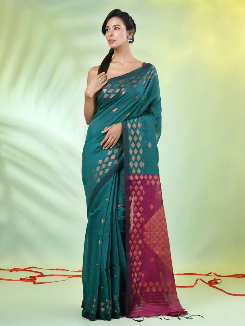 women self design zari weave handloom saree with blouse - 21839489 - Standard Image - 1