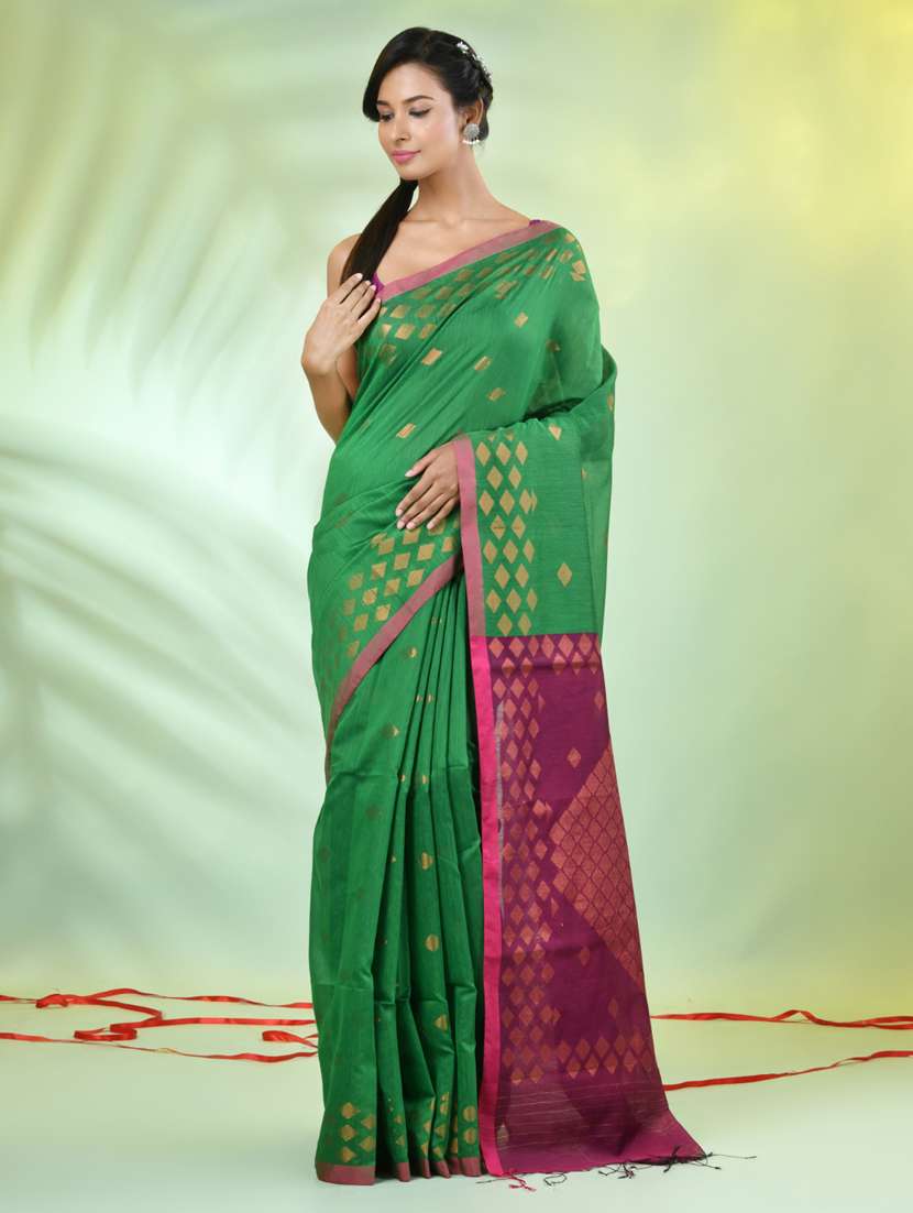 women self design zari weave handloom saree with blouse - 21839490 -  Standard Image - 1