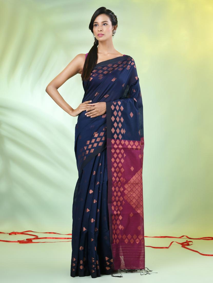 women self design zari weave handloom saree with blouse - 21839492 -  Standard Image - 1