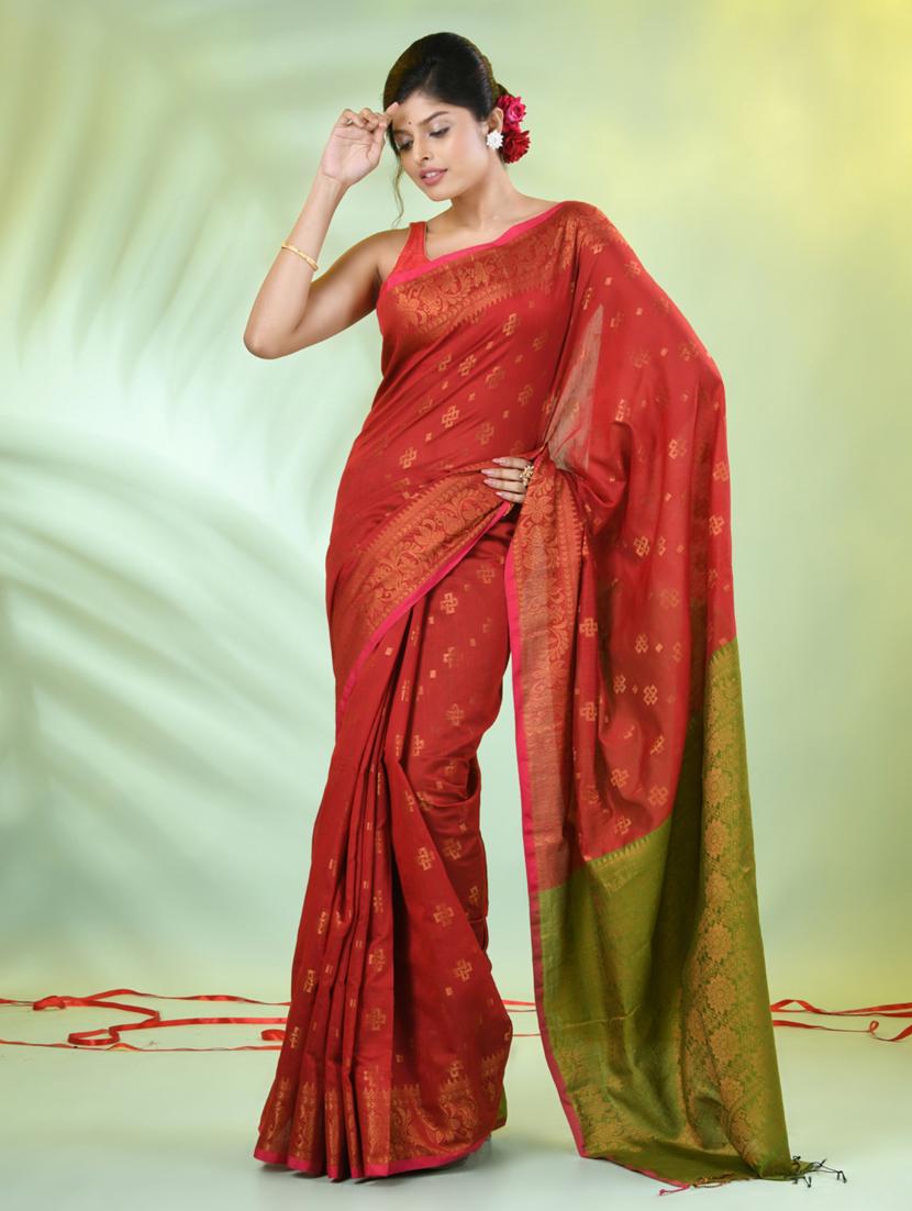 women self design zari weave handloom saree with blouse - 21839496 -  Standard Image - 1