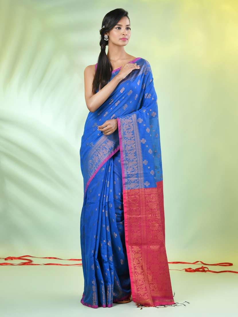women self design zari weave handloom saree with blouse - 21839498 -  Standard Image - 1