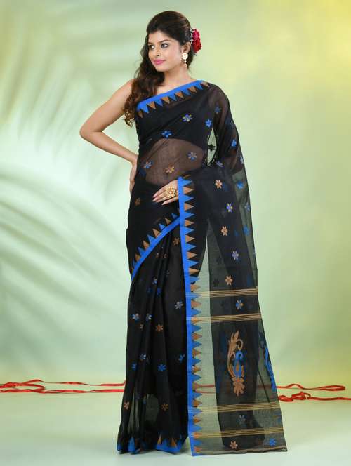 women black handloom saree - 21839505 - Standard Image - 0