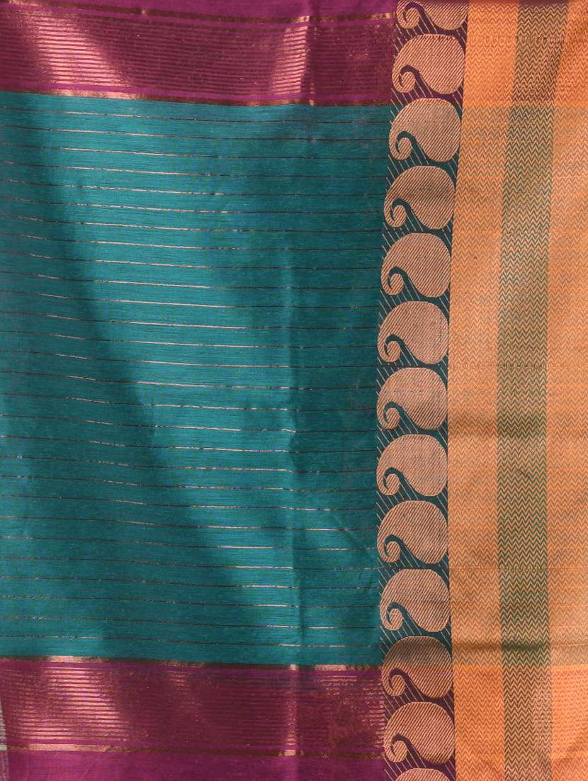 women solid with zari bordered saree with blouse - 21839515 -  Standard Image - 4