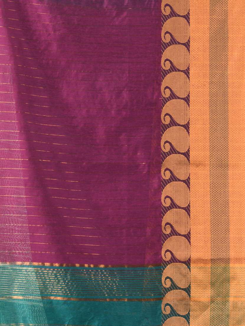 women solid with zari bordered saree with blouse - 21839516 - Standard Image - 4