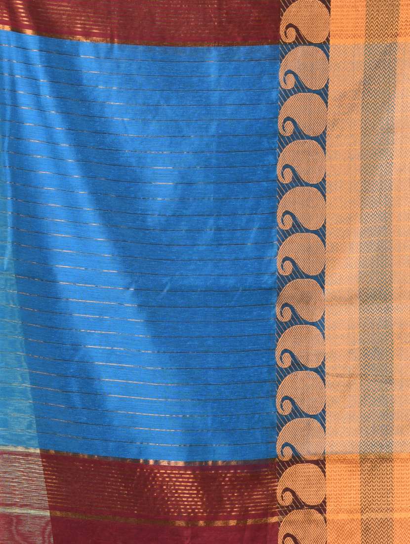 women solid with zari bordered saree with blouse - 21839517 -  Standard Image - 4