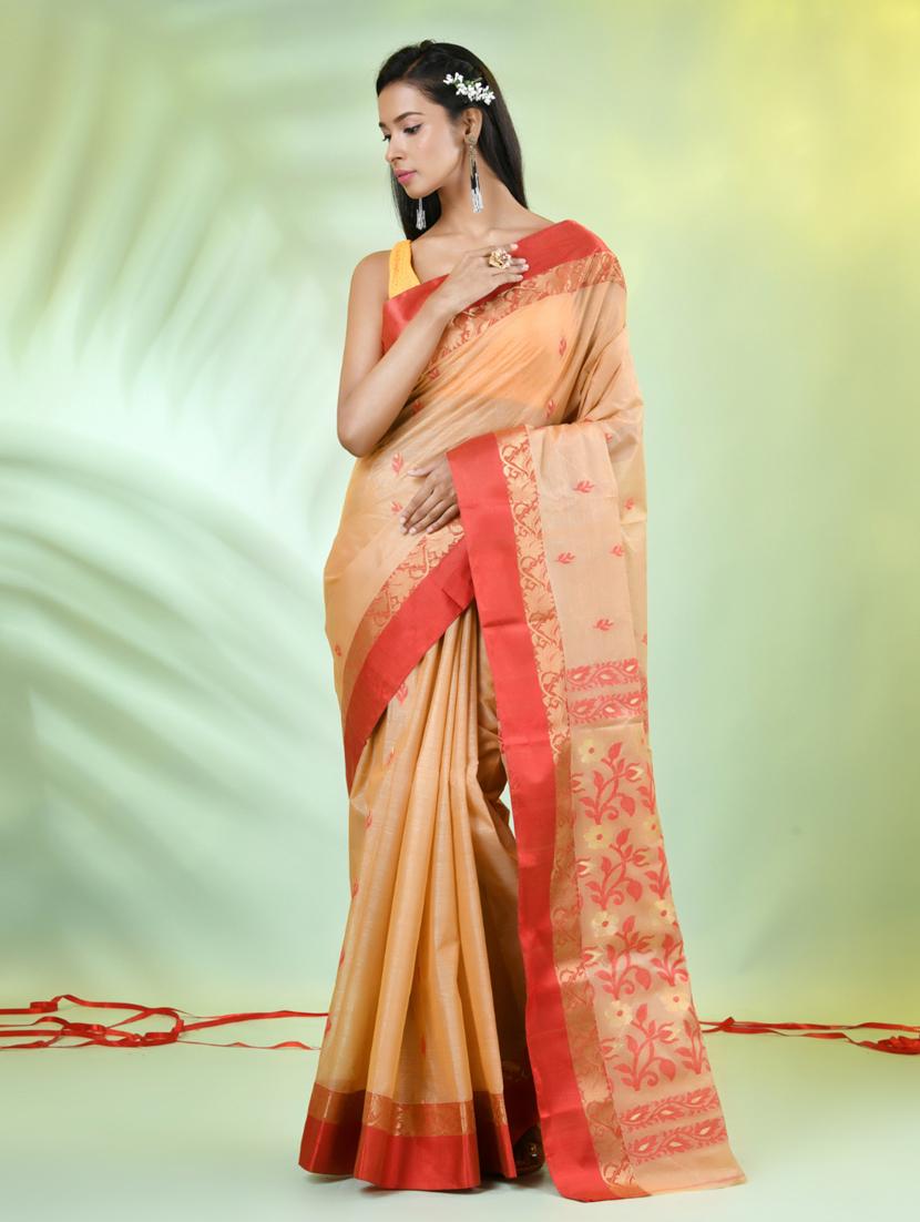 women beige tussar silk saree - 21839523 - Standard Image - 1