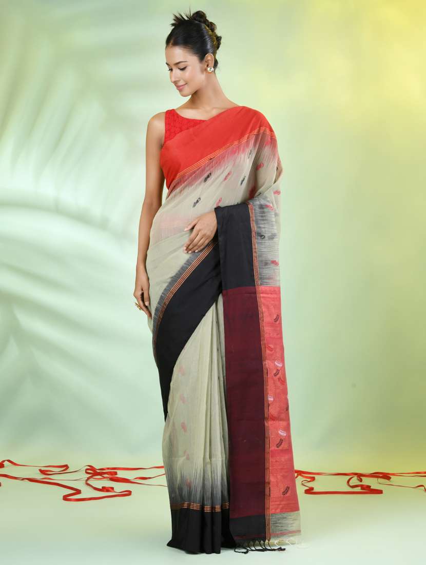 women self design handloom saree with blouse - 21839527 -  Standard Image - 1