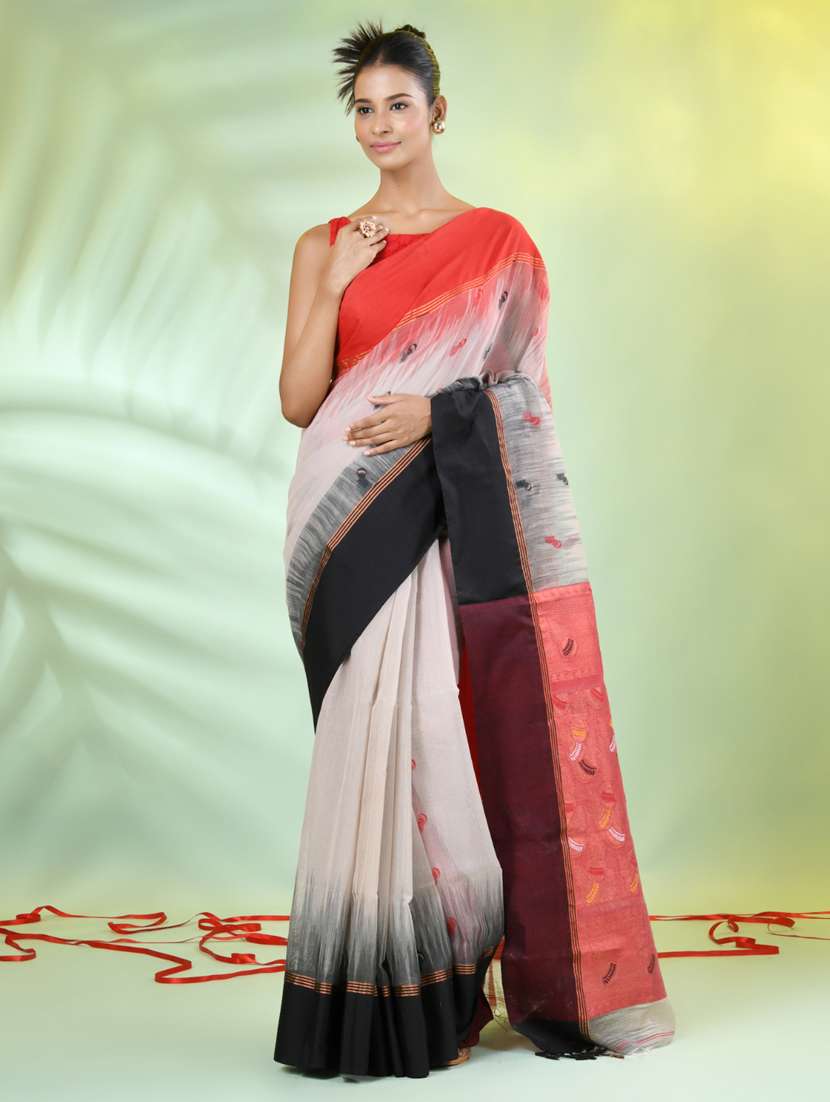 women self design handloom saree with blouse - 21839529 - Standard Image - 1