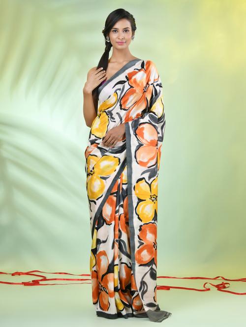 women floral printed saree with blouse - 21839535 - Standard Image - 0