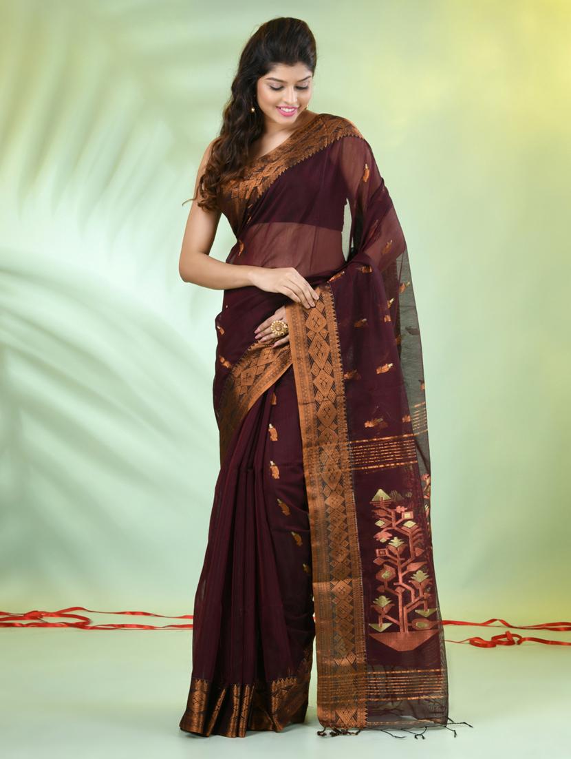 women self design handloom saree with blouse - 21839553 - Standard Image - 1