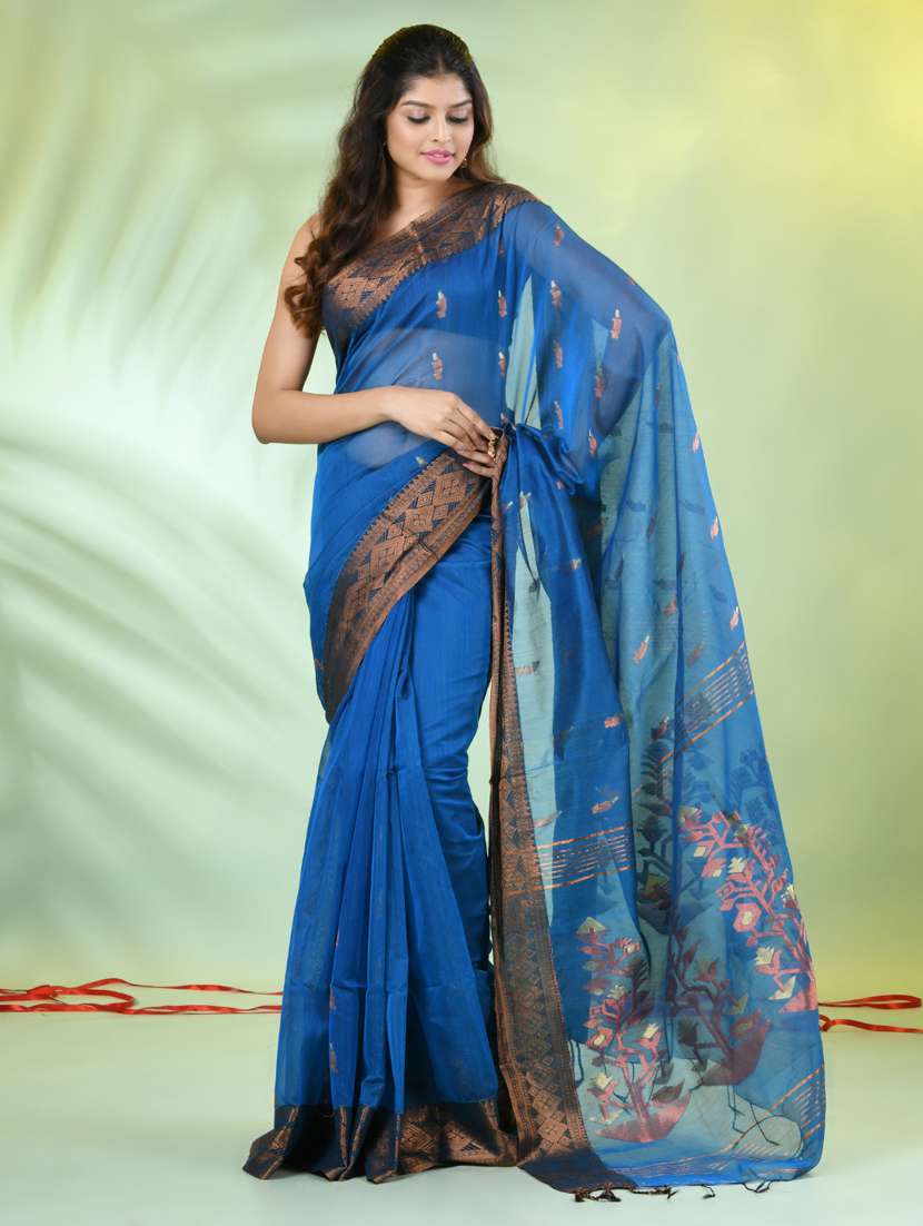 women self design handloom saree with blouse - 21839554 -  Standard Image - 1
