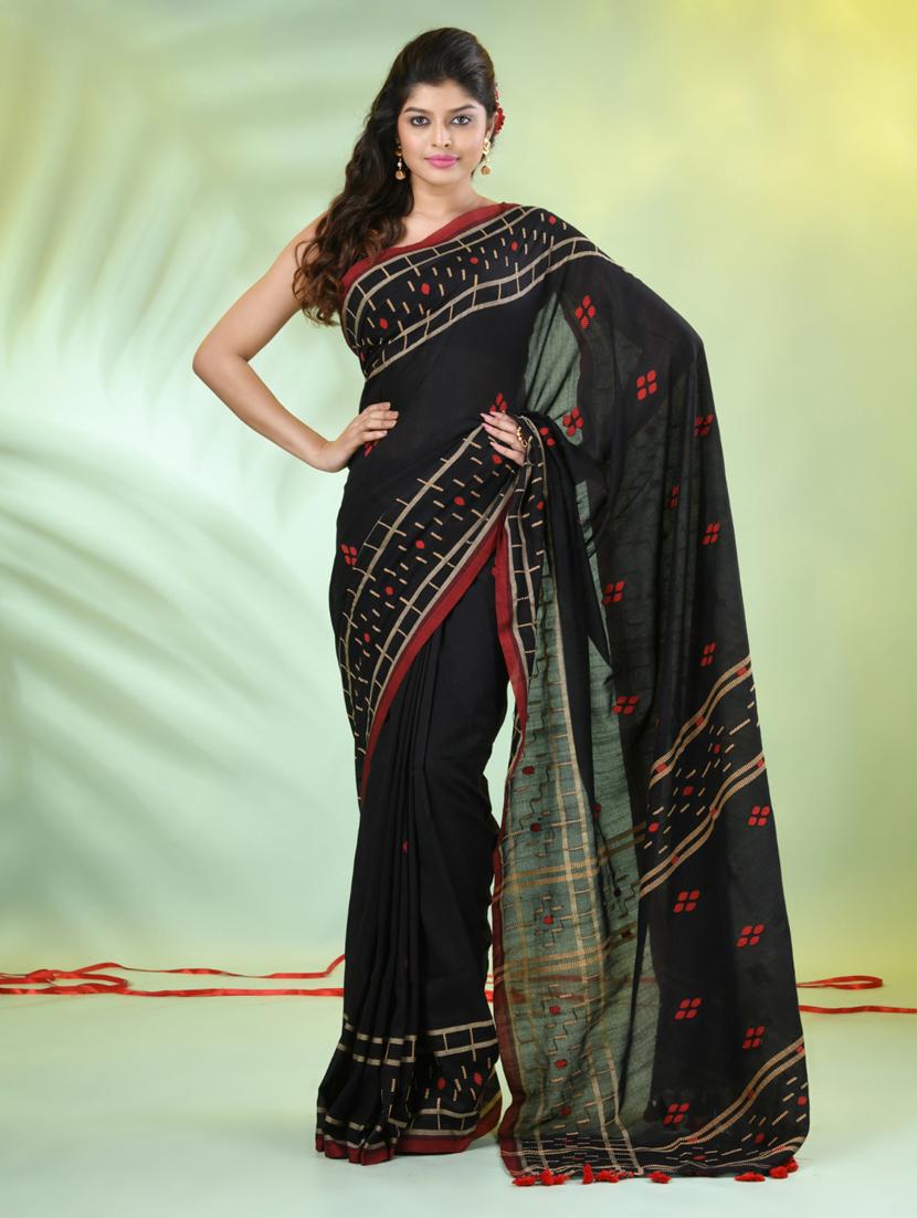 women self design handloom saree with blouse - 21839556 -  Standard Image - 1