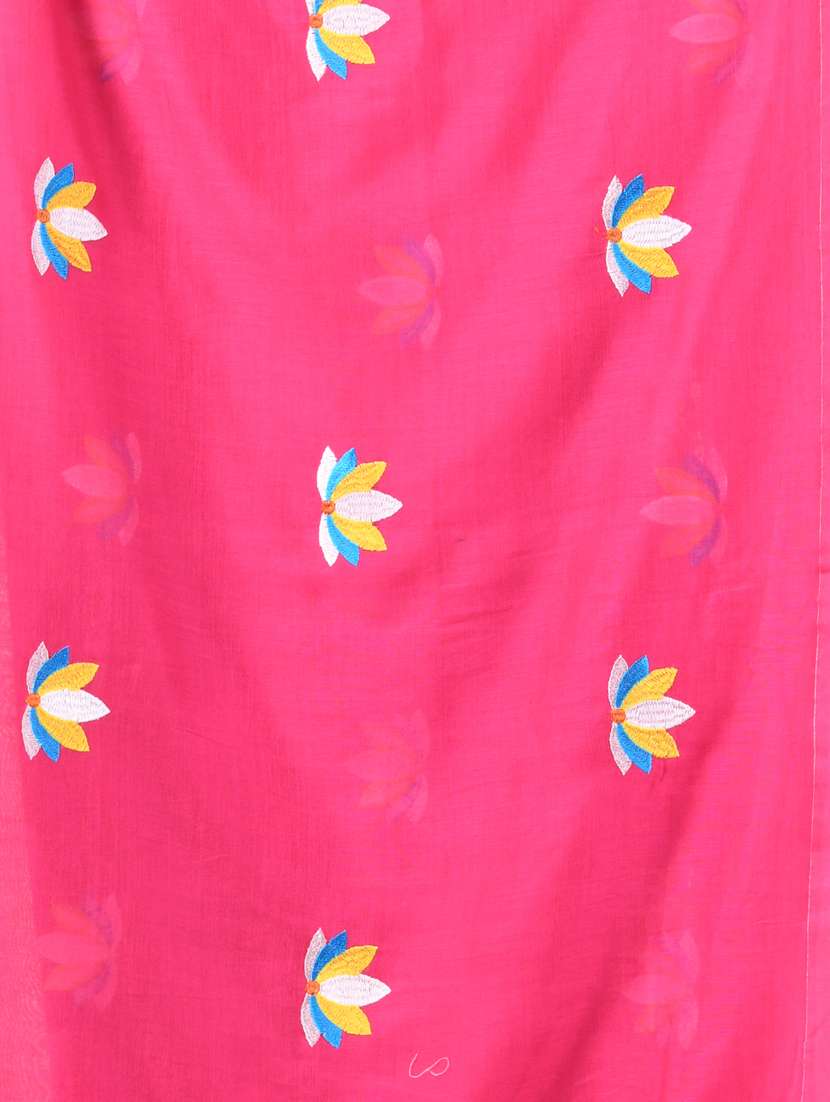 Women Pink Embroidered Saree With Blouse - 21839566 -  Standard Image - 4