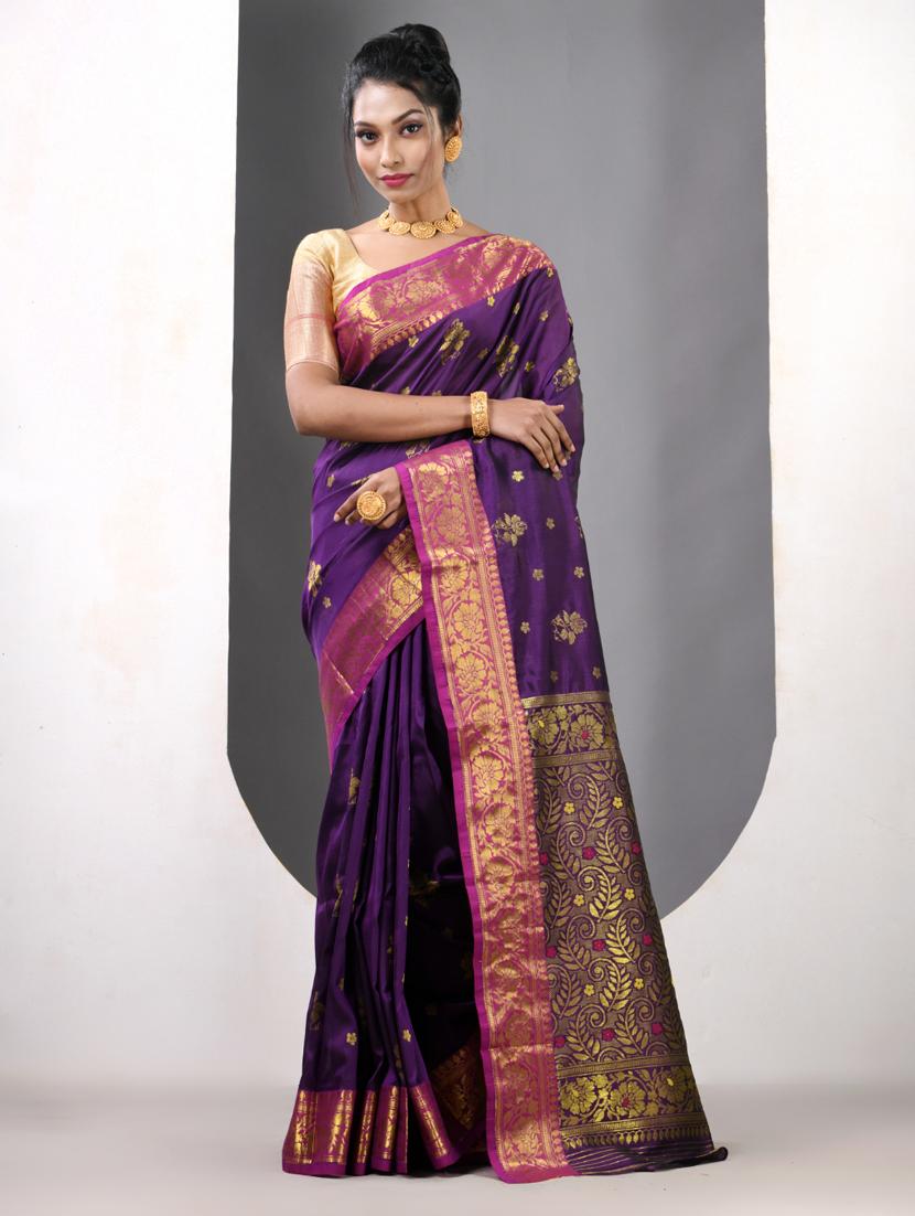 women self design bordered saree with blouse - 21839599 -  Standard Image - 1