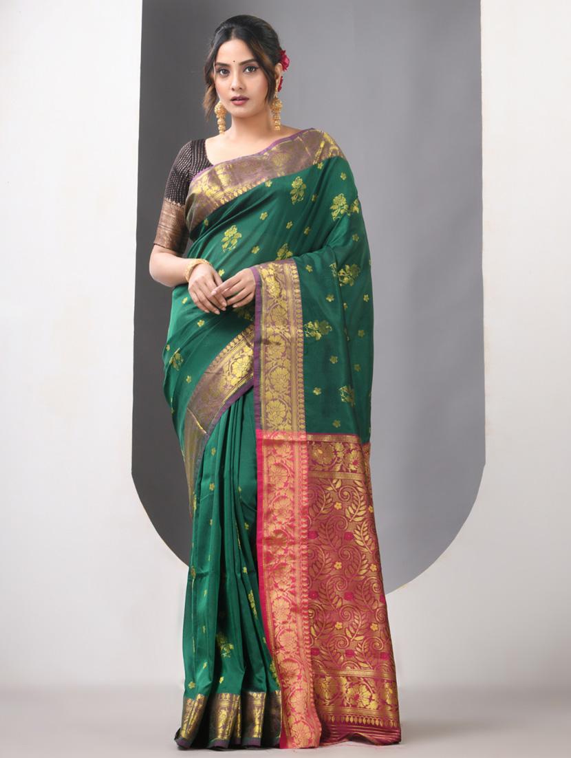 women self design bordered saree with blouse - 21839604 - Zoom Image - 0