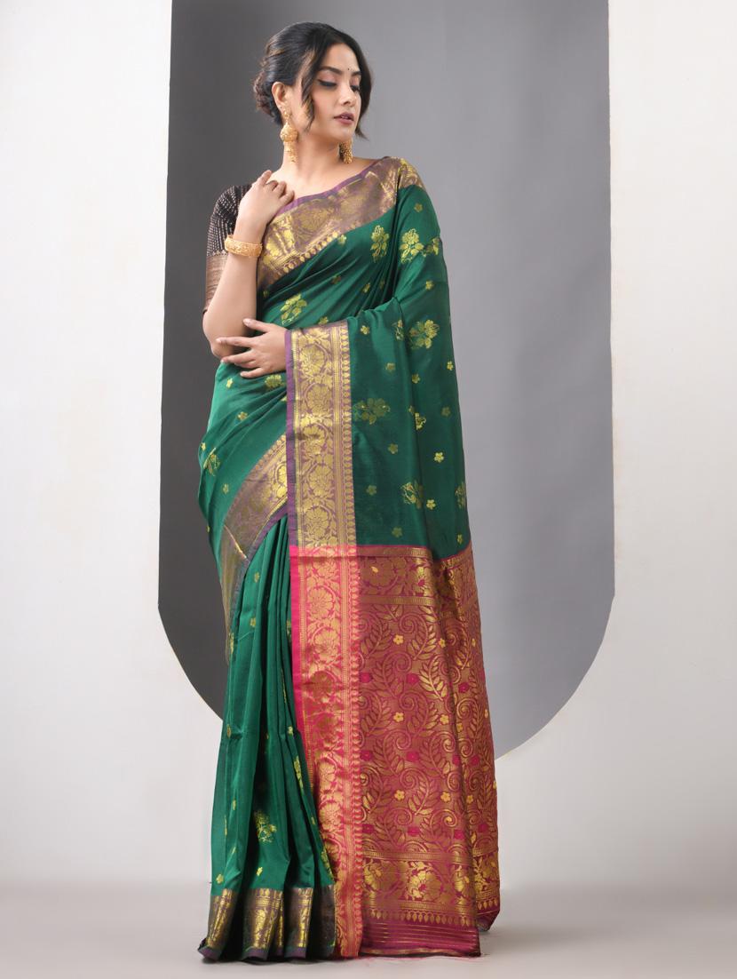 women self design bordered saree with blouse - 21839604 - Standard Image - 1