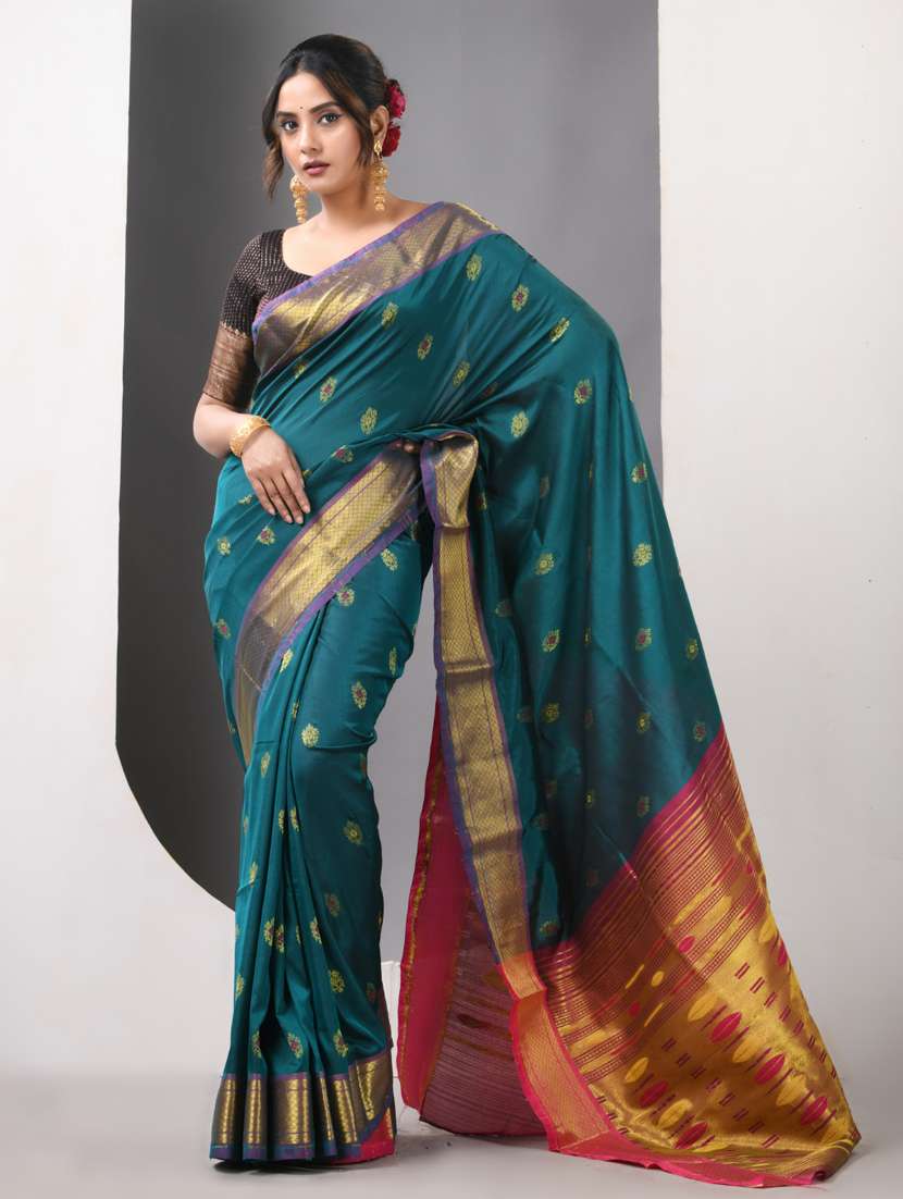 women self design paithani saree with blouse